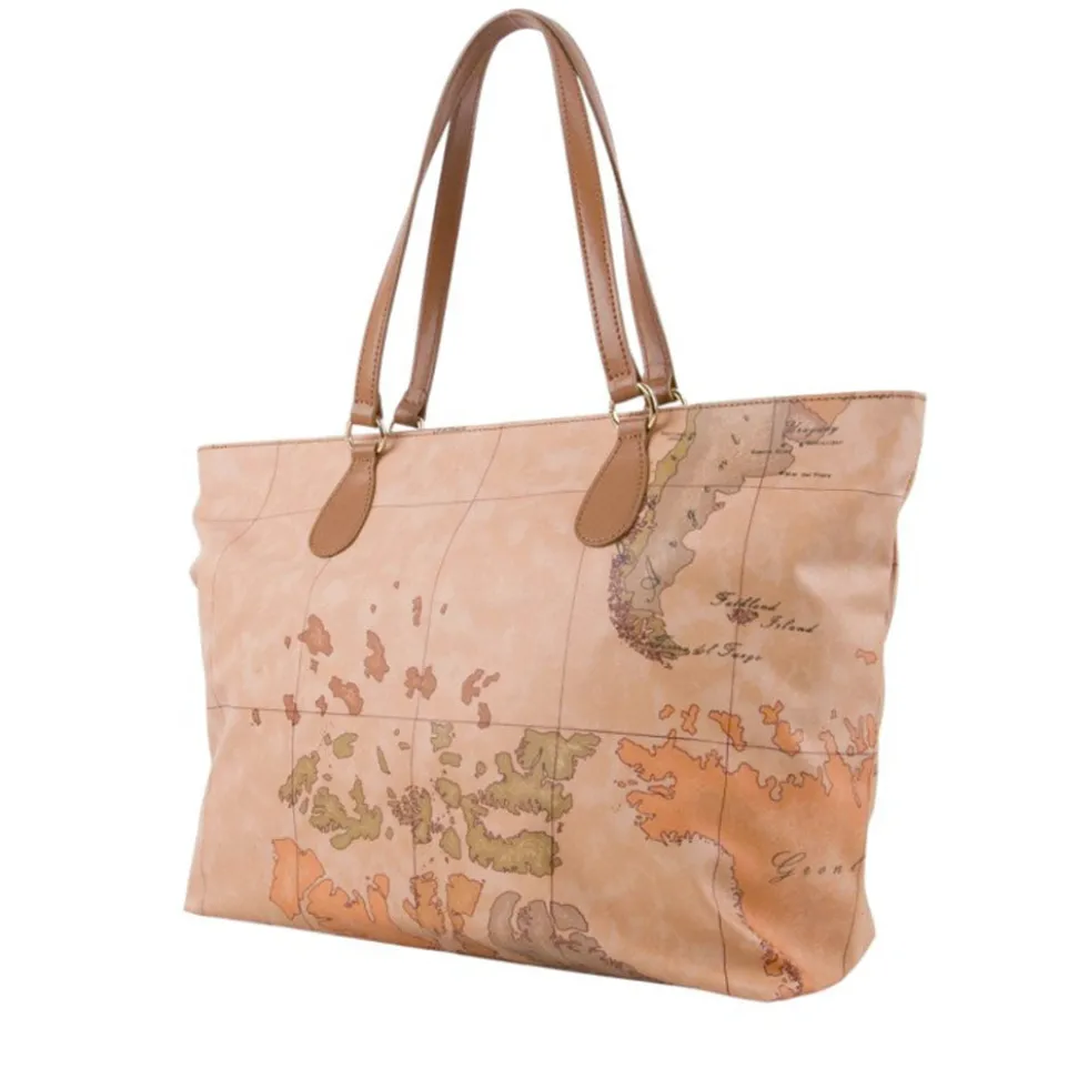 Shopping Bag Donna 1A Classe Alviero Martini linea Soft Petals in Tessuto Soft Geo Classic e Cuoio LE53