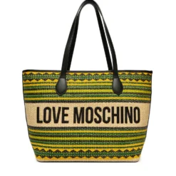 Shopping Bag Donna LOVE MOSCHINO a Righe Nero Multicolor