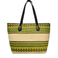 Shopping Bag Donna LOVE MOSCHINO a Righe Nero Multicolor