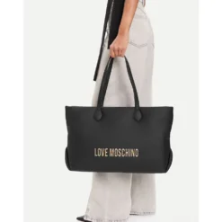Shopping Bag Donna LOVE MOSCHINO Nera con Maxi Logo