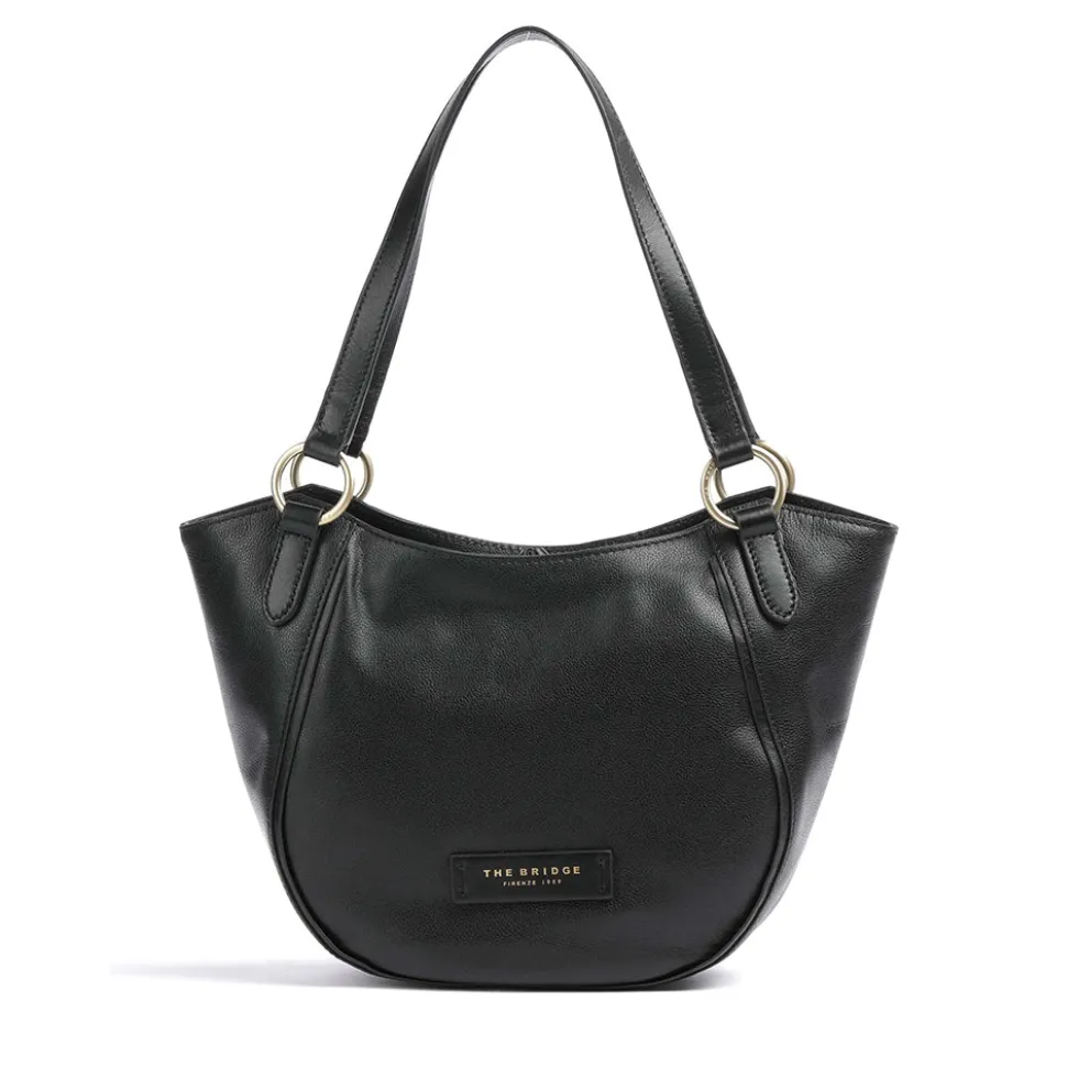 Shopping Bag Donna Media THE BRIDGE linea Domitilla in Pelle Nera