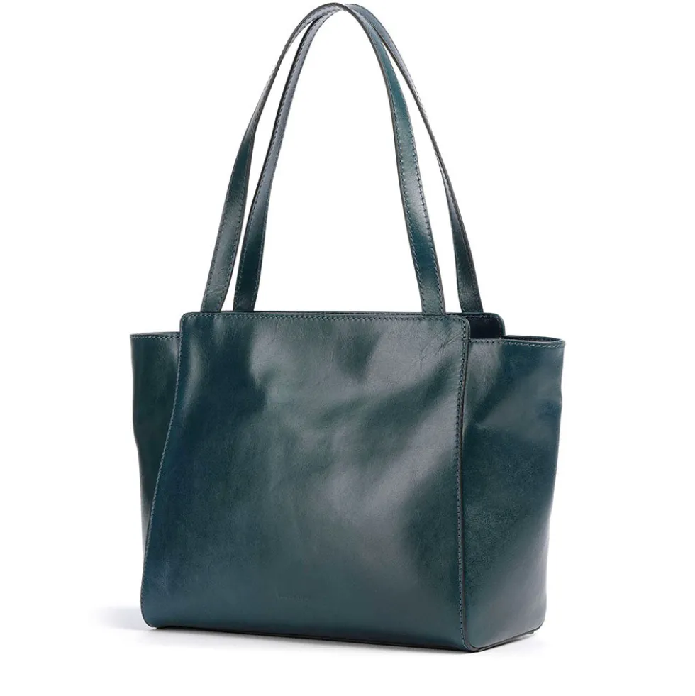 Shopping Bag Donna THE BRIDGE linea Lucrezia in Pelle Blu Pavone
