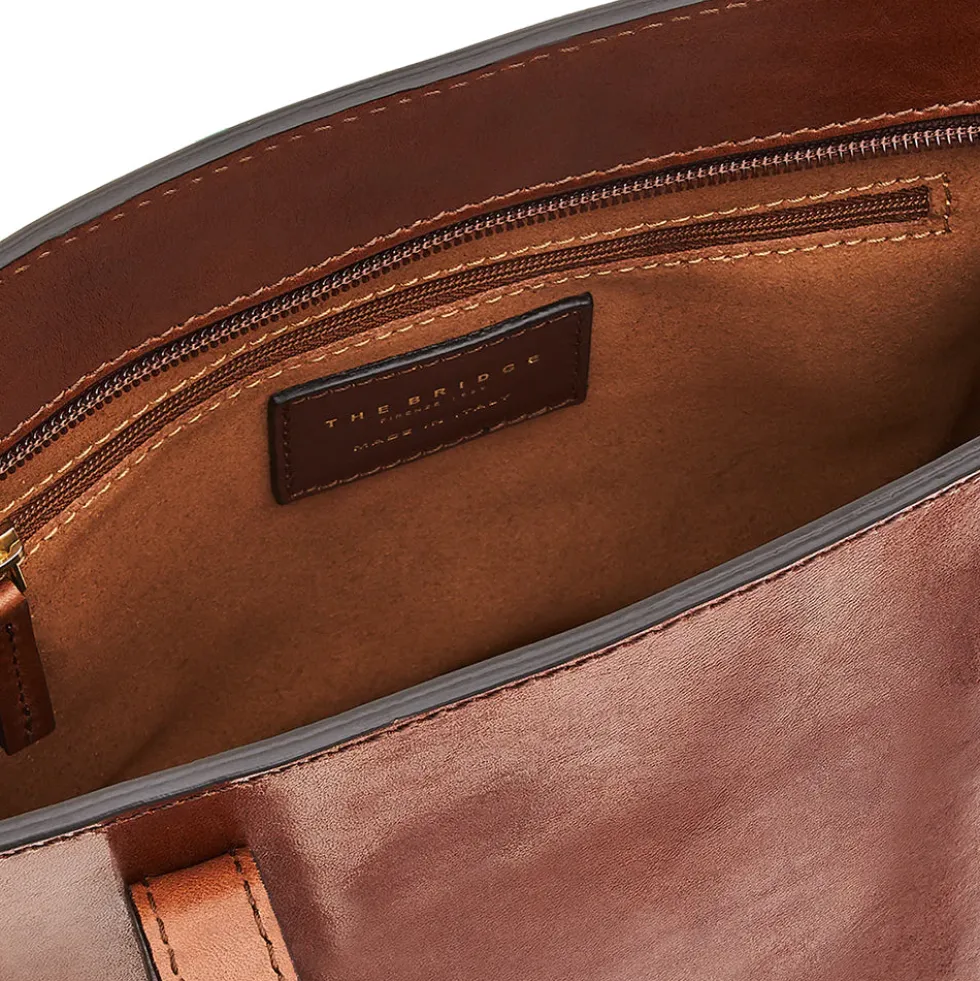 Shopping Bag Donna THE BRIDGE linea Vittoria in Pelle Marrone