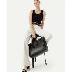 Shopping Bag Large Donna LIU JO Nera con Catena Decorativa