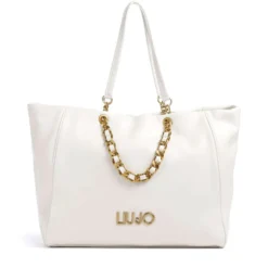 Shopping Bag Large Donna LIU JO color Crema con Catena Decorativa