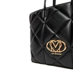Shopping Bag Large LOVE MOSCHINO linea Embossed Trapuntata Nera