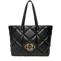 Shopping Bag Large LOVE MOSCHINO linea Embossed Trapuntata Nera