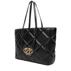 Shopping Bag Large LOVE MOSCHINO linea Embossed Trapuntata Nera