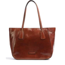 Shopping Bag Large THE BRIDGE linea Maddalena in Pelle Marrone