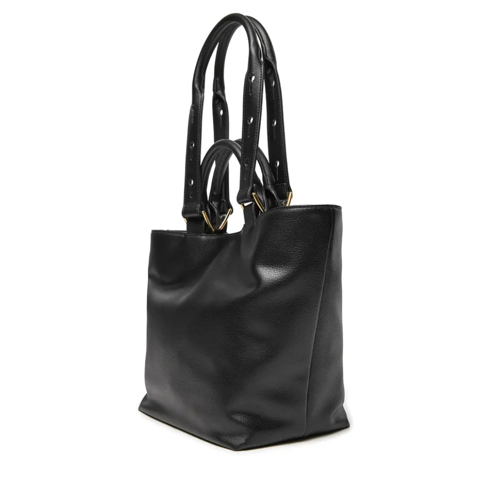 Shopping Bag LOVE MOSCHINO linea Heart Plaque Nera con Logo