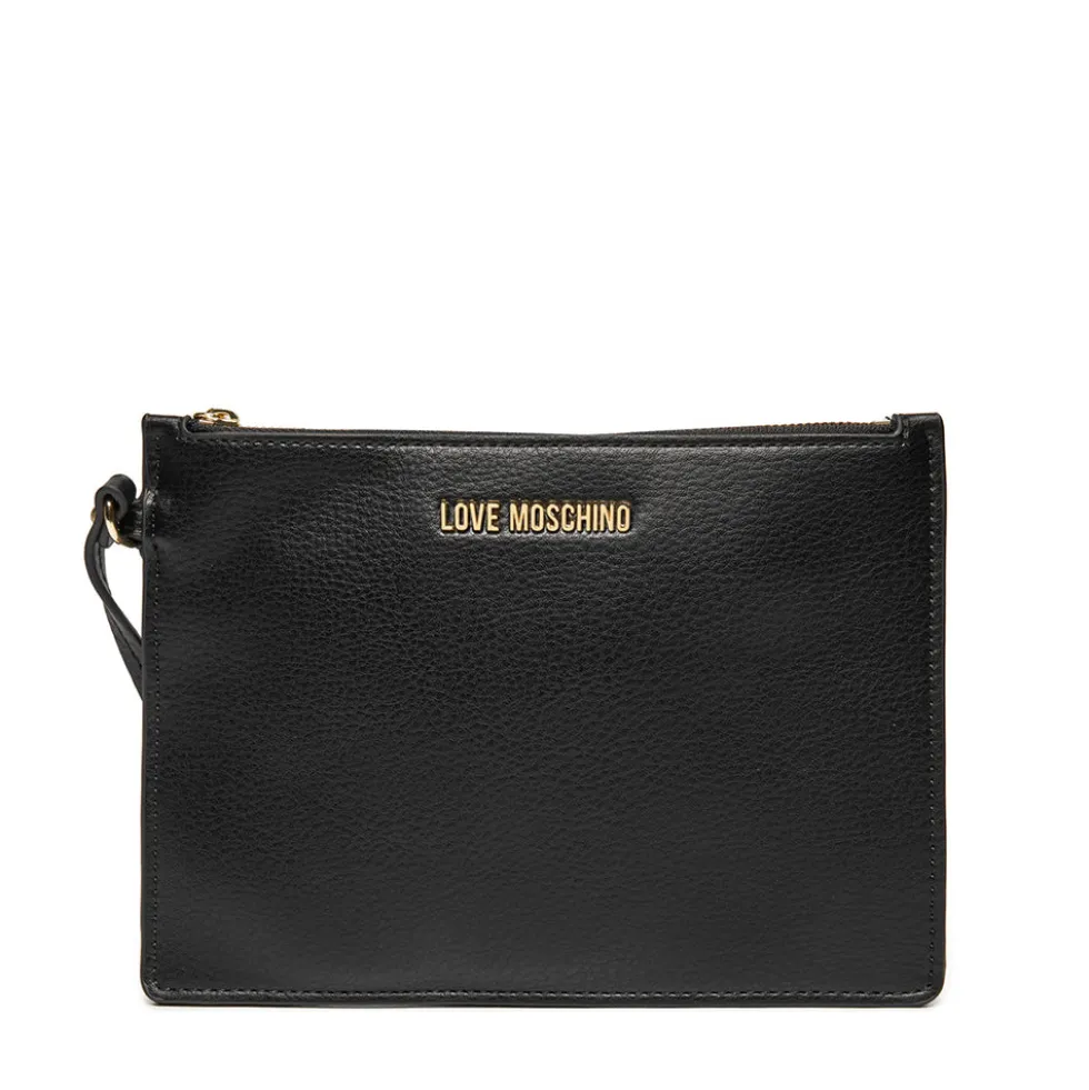 Shopping Bag LOVE MOSCHINO linea Heart Plaque Nera con Logo