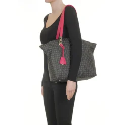 Shopping Bag POLLINI Linea Heritage Logo Classic Nero e Lacca