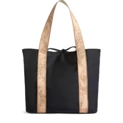 Shopping Bag Reversibile 1A Classe Alviero Martini linea Dual Bag in Tessuto Nero e Geo Classic LF57