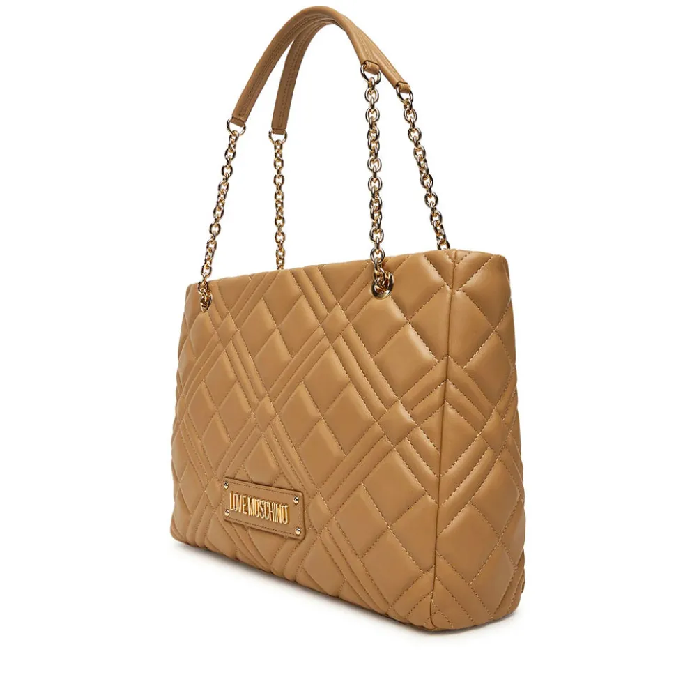 Shopping Bag Trapuntata LOVE MOSCHINO linea Quilted Beige