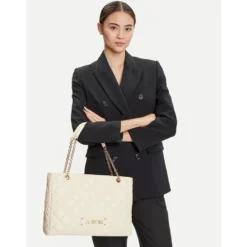 Shopping Bag Trapuntata LOVE MOSCHINO linea Quilted colore Avorio