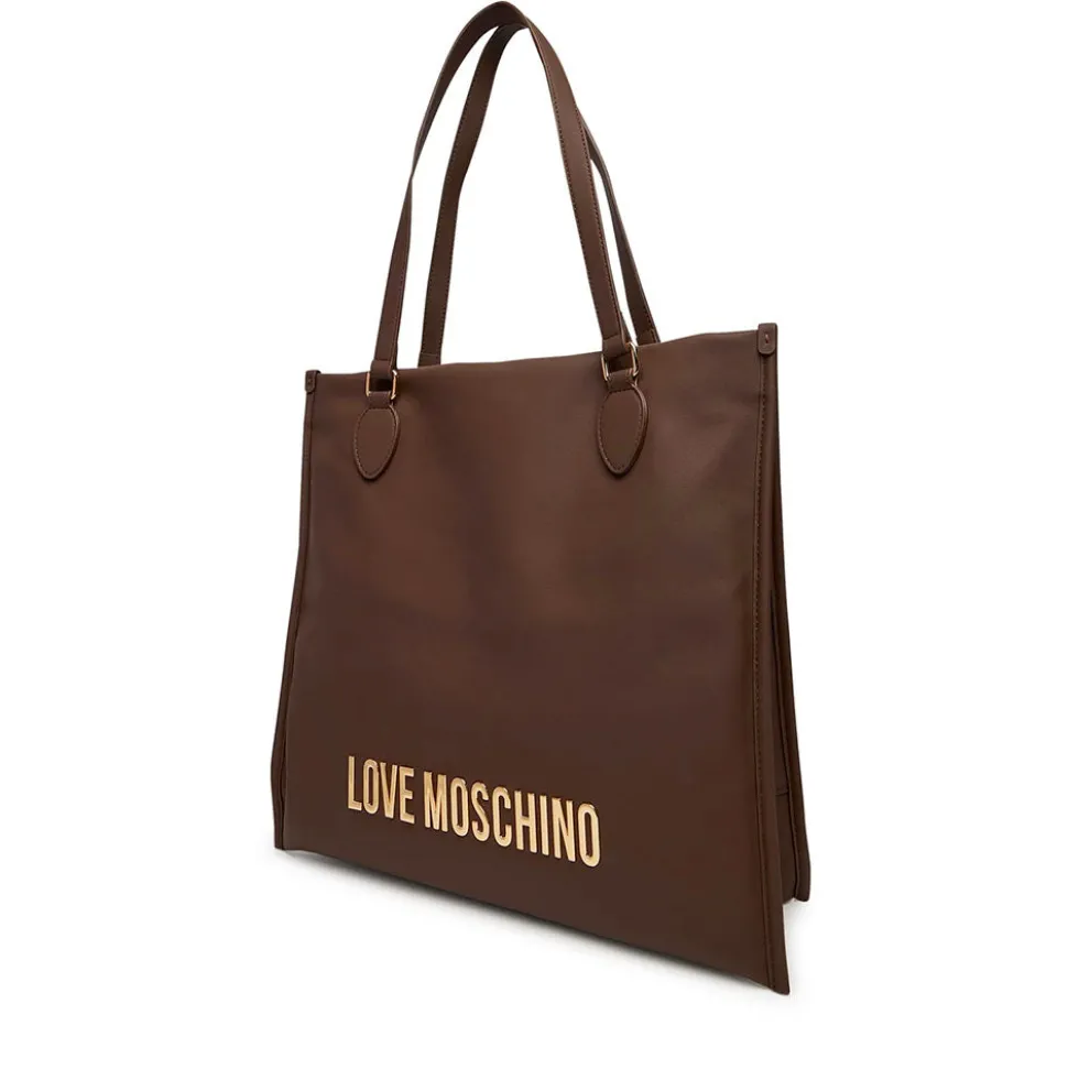Shopping Bag Verticale LOVE MOSCHINO linea Bold Bag Marrone