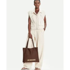 Shopping Bag Verticale LOVE MOSCHINO linea Bold Bag Marrone