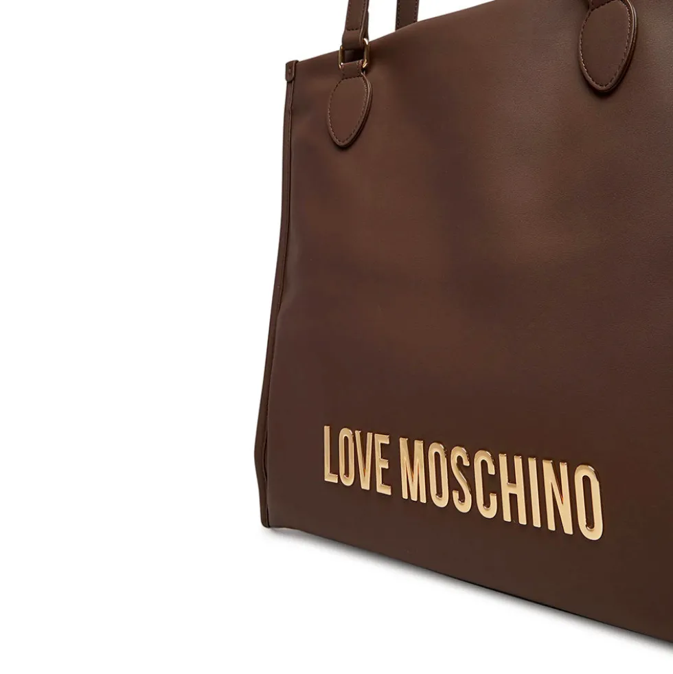 Shopping Bag Verticale LOVE MOSCHINO linea Bold Bag Marrone