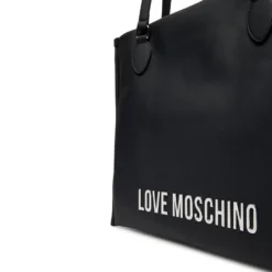 Shopping Bag Verticale LOVE MOSCHINO linea Bold Bag colore Nero e Nikel