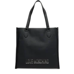 Shopping Bag Verticale LOVE MOSCHINO linea Bold Bag colore Nero e Nikel