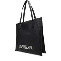 Shopping Bag Verticale LOVE MOSCHINO linea Bold Bag colore Nero e Nikel