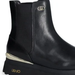 Sneakers Alte Donna LIU JO Maxi Wonder 95 in Tessuto Stretch e Suede Nero