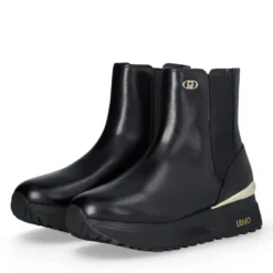 Sneakers Alte Donna LIU JO Maxi Wonder 95 in Tessuto Stretch e Suede Nero