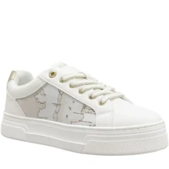 Sneakers Donna 1A Classe Alviero Martini in Eco Nappa Bianca e Geo Safari 2415