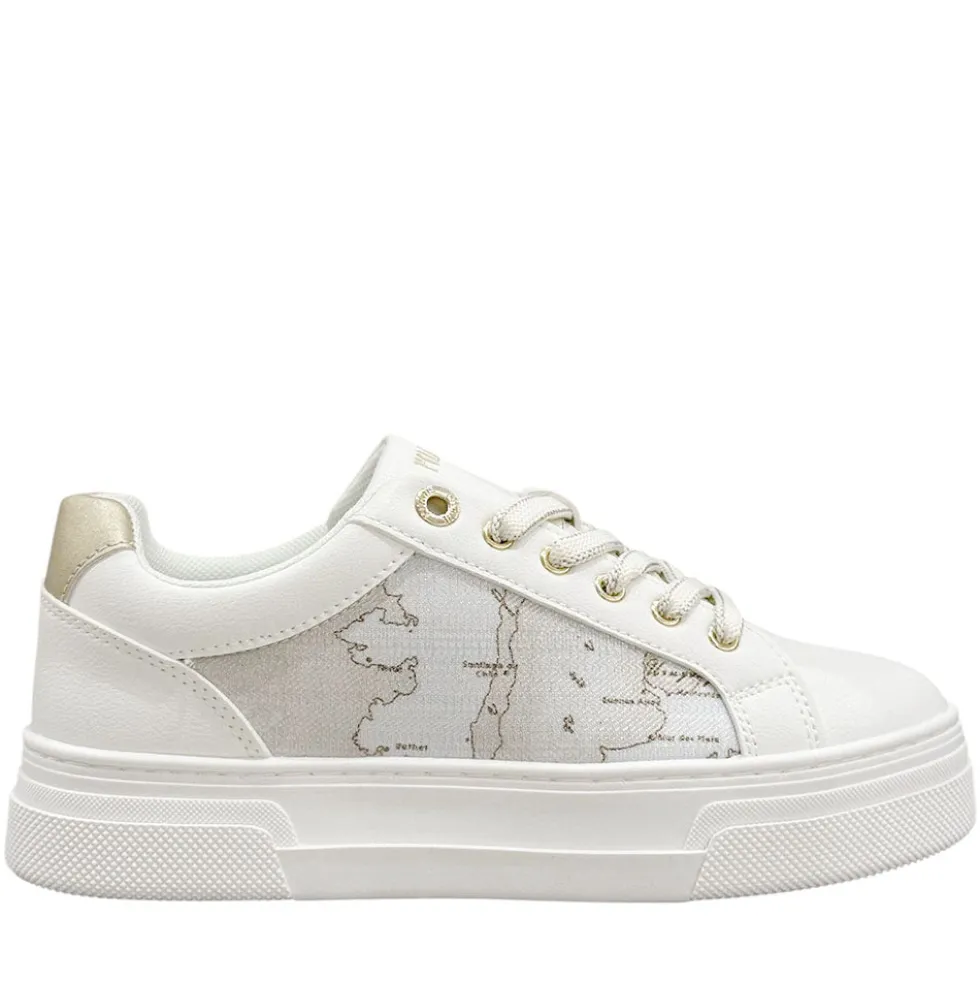 Sneakers Donna 1A Classe Alviero Martini in Eco Nappa Bianca e Geo Safari 2415