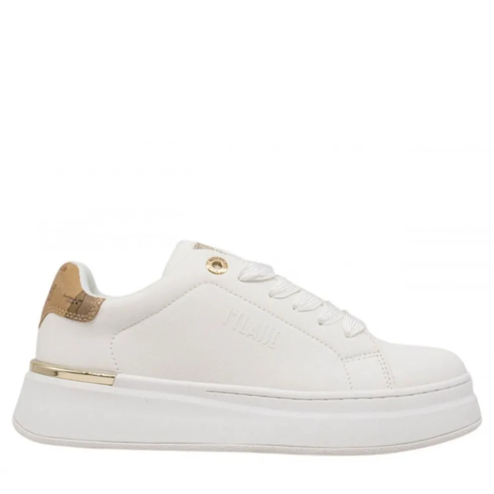 Sneakers Donna 1A Classe Alviero Martini in Eco Nappa Bianca e Inserto Geo Classic 2419