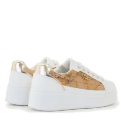 Sneakers Donna 1A Classe Alviero Martini in Eco Nappa Bianca e Inserti Geo Classic 1468
