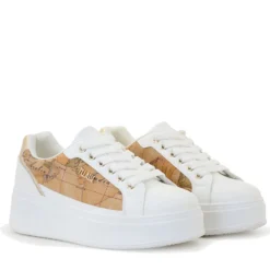 Sneakers Donna 1A Classe Alviero Martini in Eco Nappa Bianca e Inserti Geo Classic 1468