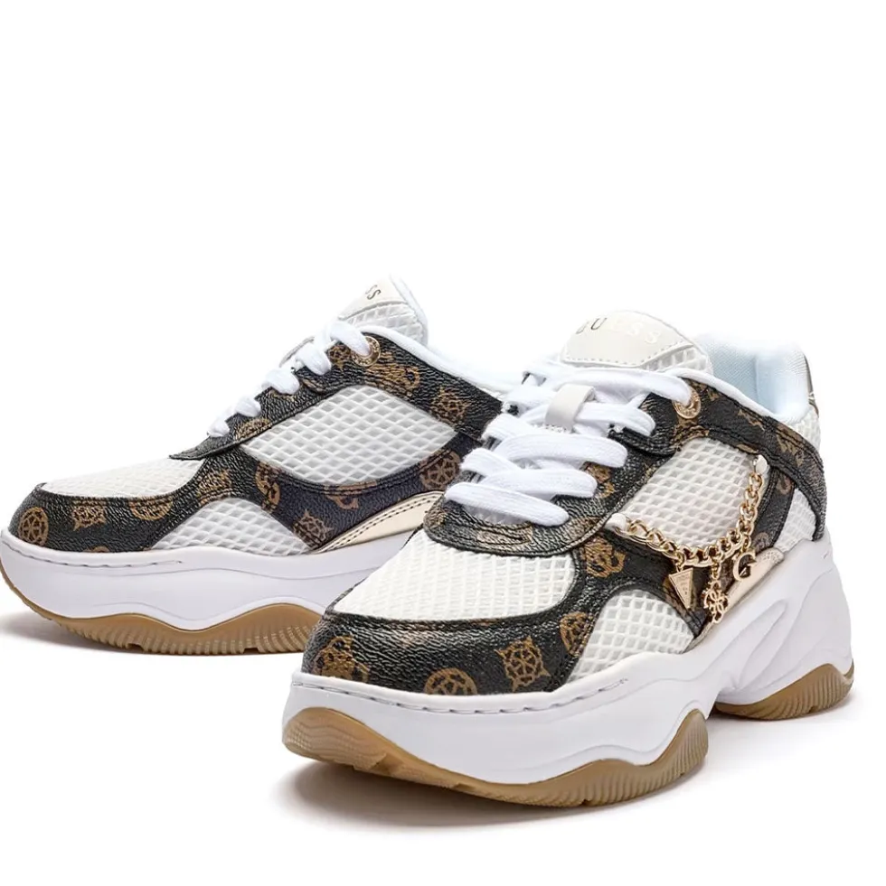 Sneakers Donna GUESS Colore White - Brown Linea Harpaa