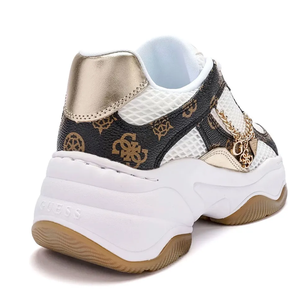 Sneakers Donna GUESS Colore White - Brown Linea Harpaa