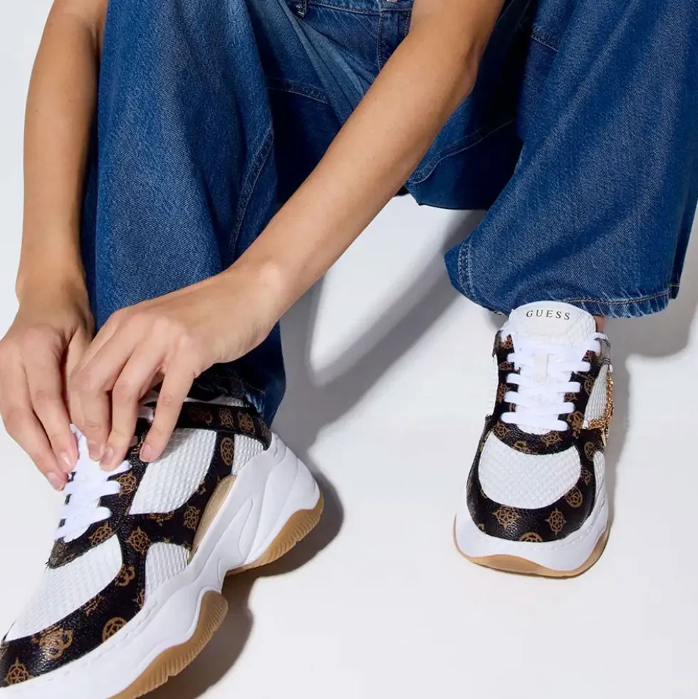 Sneakers Donna GUESS Colore White - Brown Linea Harpaa