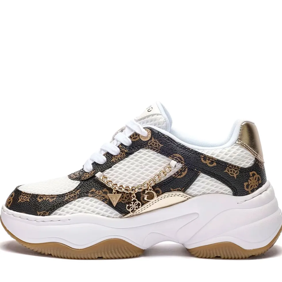 Sneakers Donna GUESS Colore White - Brown Linea Harpaa