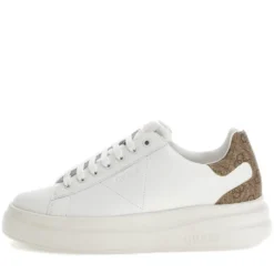Sneakers Donna GUESS in Pelle Colore White - Beige Linea Elbina