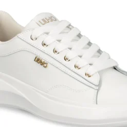 Sneakers Donna LIU JO Casper 01 in Pelle Bianca con Inserto Nero