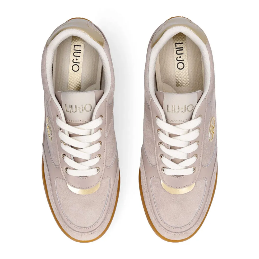 Sneakers Donna LIU JO Lewis 01 in Suede e Pelle Tortora