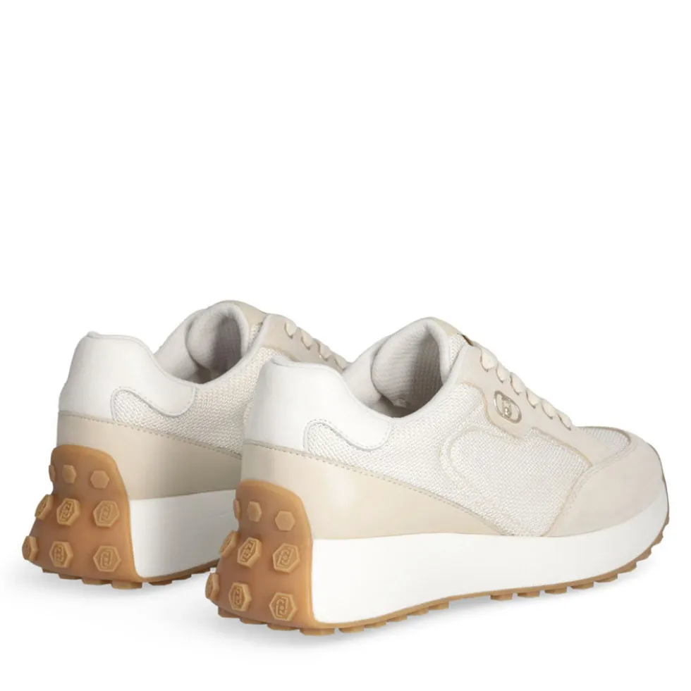 Sneakers Donna LIU JO Lolo 20 in Suede e Brighty Mesh Rope Milk
