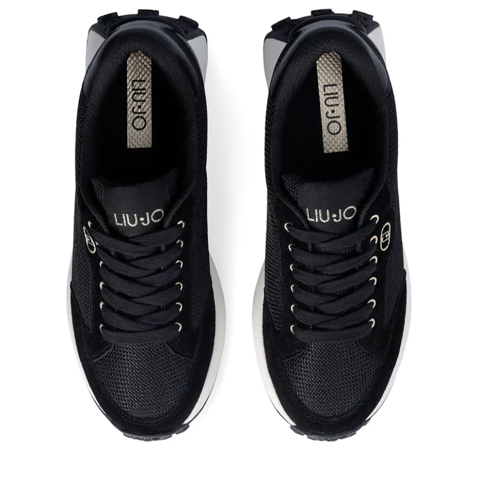 Sneakers Donna LIU JO Lolo 20 in Suede e Brighty Mesh Nero