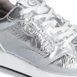 Sneakers Donna LIU JO Vibe 03 in Crackle Effetto Laminato Argento