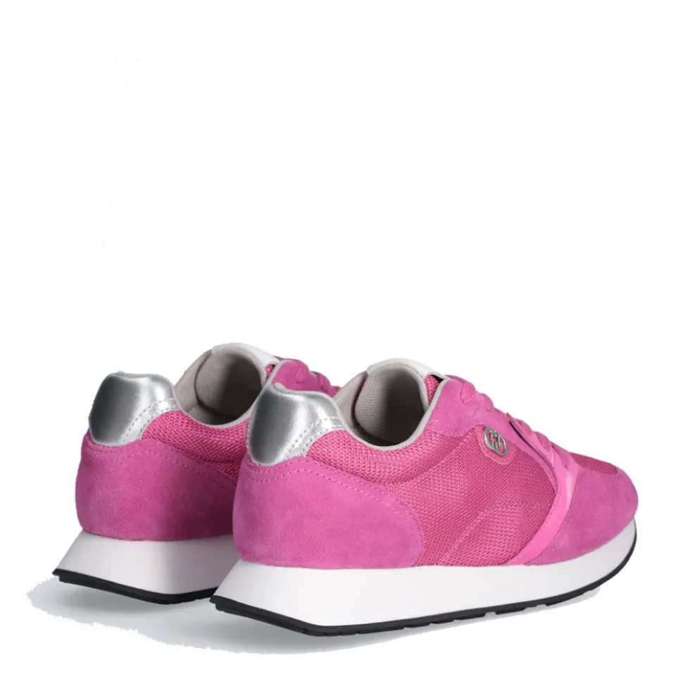 Sneakers Donna LIU JO Vibe 03 in Suede e Brighty Mesh Rosa