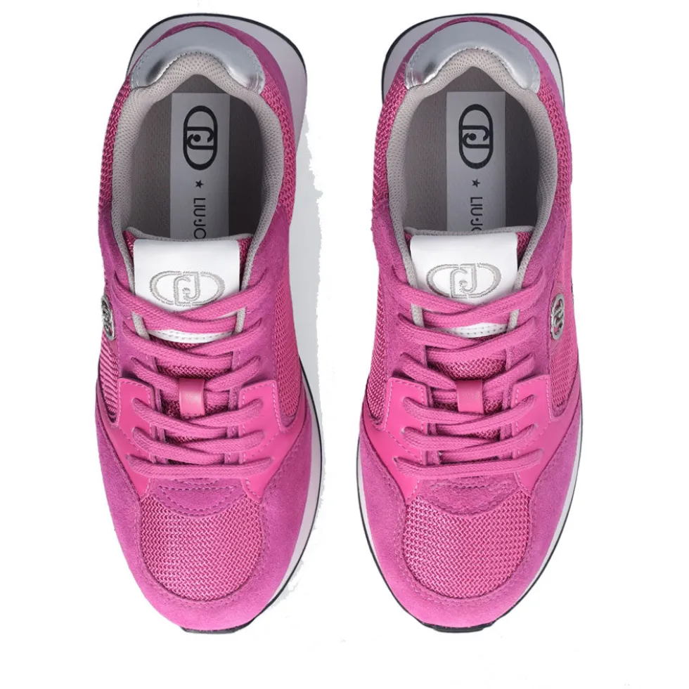 Sneakers Donna LIU JO Vibe 03 in Suede e Brighty Mesh Rosa