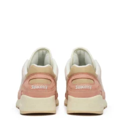 Sneakers Donna SAUCONY Shadow 6000 in Pelle e Tessuto Colore Off White - Peach