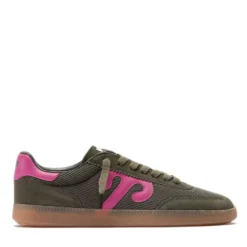 Sneakers Donna WUSHU RUYI Gong 77 in Suede Nylon e Pelle Oil Green e Fuxia