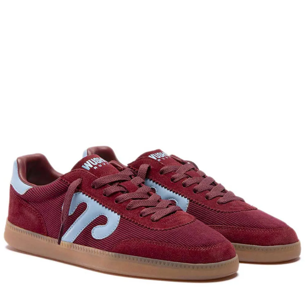 Sneakers Donna WUSHU RUYI Gong 76 in Suede Nylon e Pelle Bordeaux e Light Blue