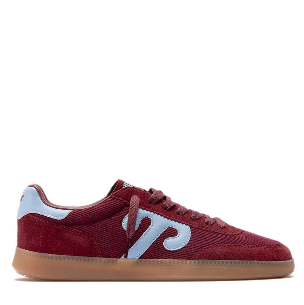 Sneakers Donna WUSHU RUYI Gong 76 in Suede Nylon e Pelle Bordeaux e Light Blue