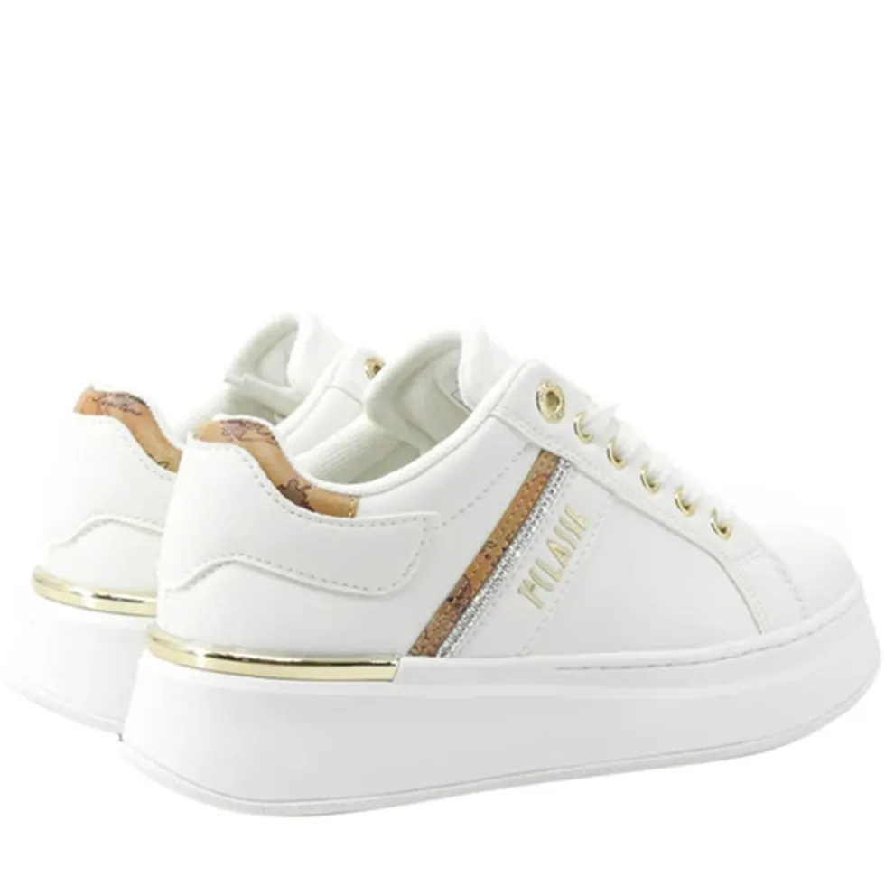 Sneakers Platform 1A Classe Alviero Martini Bianco e Geo Classic con Strass 2421