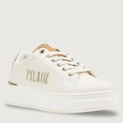 Sneakers Platform 1A Classe Alviero Martini Bianco Sporco con Inserto Geo Beige 2420